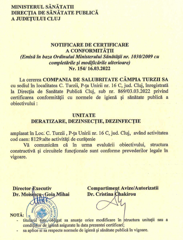 Certificare DSP